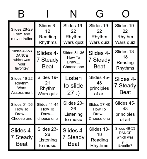 Star Wars Bingo Card