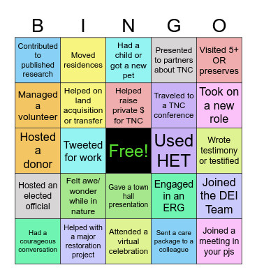 SP Celebration 2021 Bingo Card