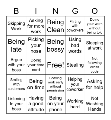 Hired or Fired Bingo Card