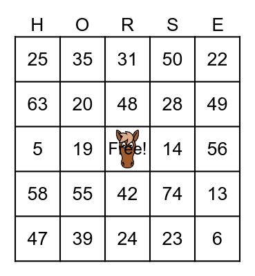 DERBY DAY BINGO Card