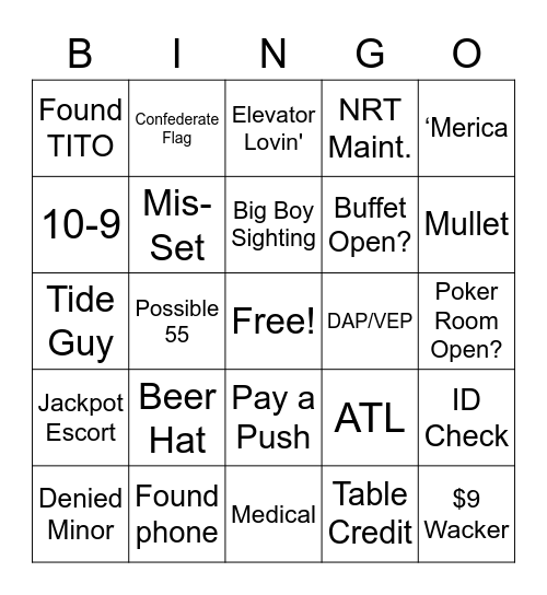 Race Weekend May 2021 Bingo Card