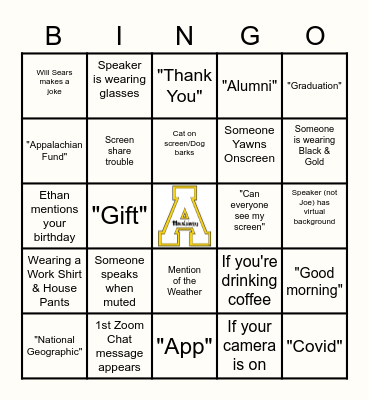 M3: Monday Morning Meeting Zoom Bingo Card