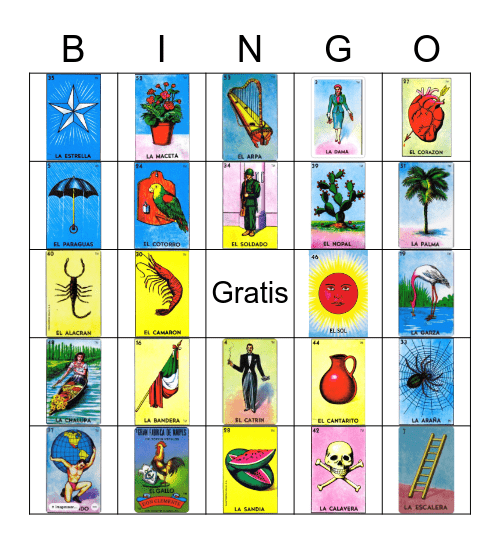5 de mayo Bingo 1 pm Bingo Card