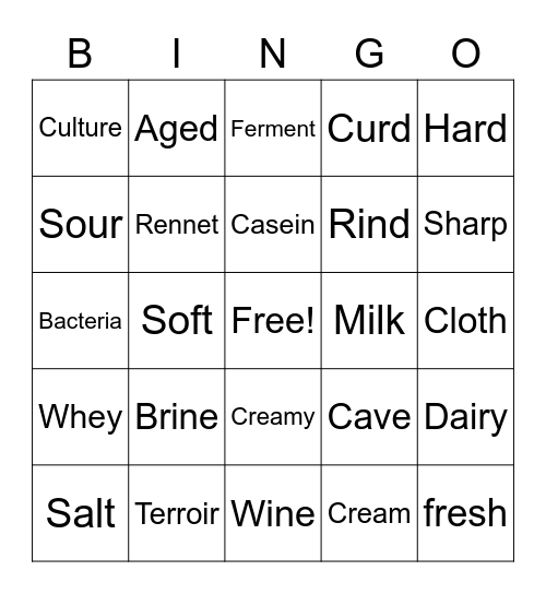 CHEESE PARTY Bingo Card