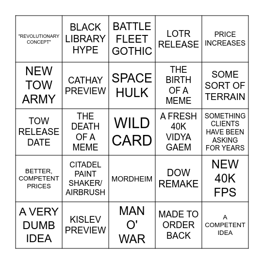 EVERYTHING ELSE Bingo Card