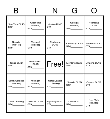 Flamingo DMV Bingo Card