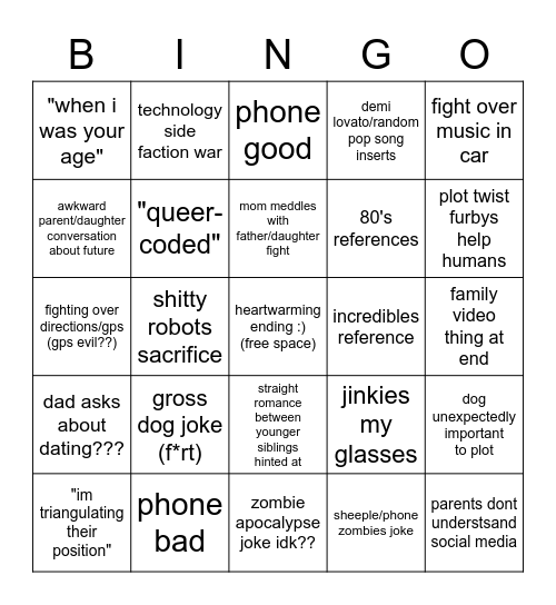 mitchells vs the machines Bingo Card