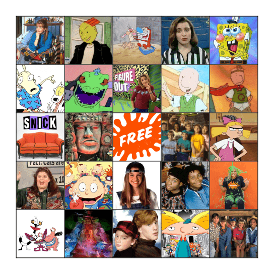 NICKELODEON Bingo Card