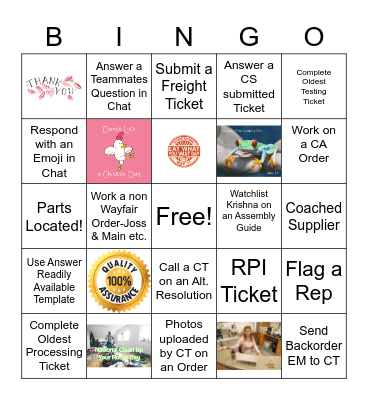 May Team 7 Bingo Card