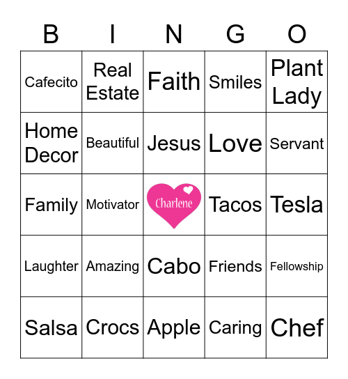 Celebrating Charlene! Bingo Card