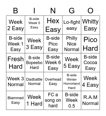 FNF bingo Card