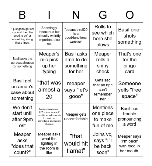 Bingo Crisis Bingo Card
