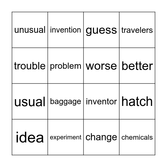 Thomas Edison,Inventor Bingo Card