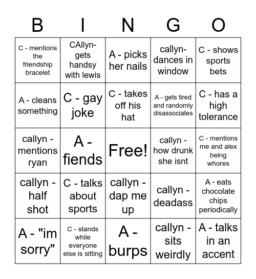 Bingo Nightttt Bingo Card