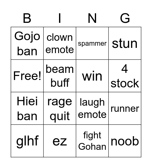 ABA Bingo Card