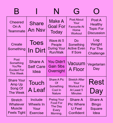 Team Recess - Week 3 Bingo Card