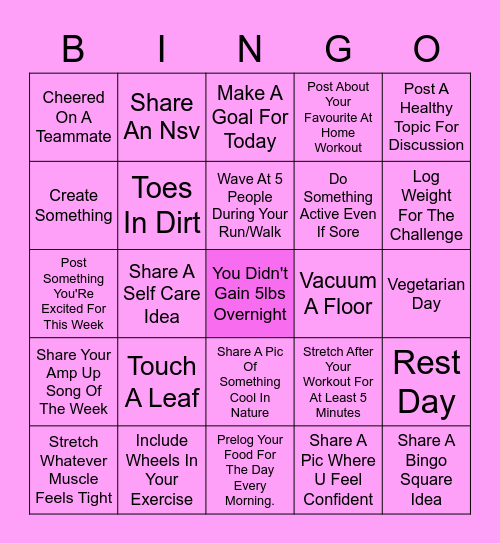 Team Recess - Week 3 Bingo Card
