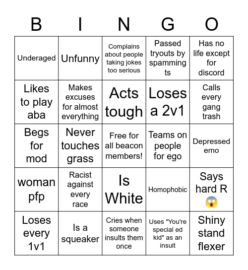 Beacon member bingo Card