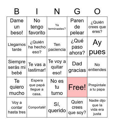 Mother's Day Bingo! Bingo Card