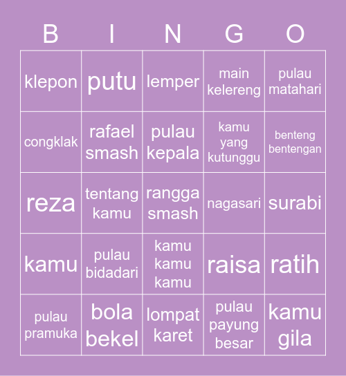 Yoonseo Bingo Card