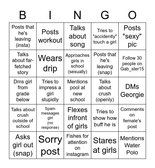 Gabi Bingo Card