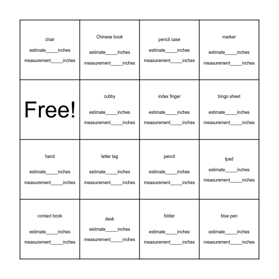 Bingo Card