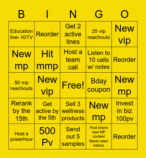 Starts- May1Ends- May 15 Bingo Card