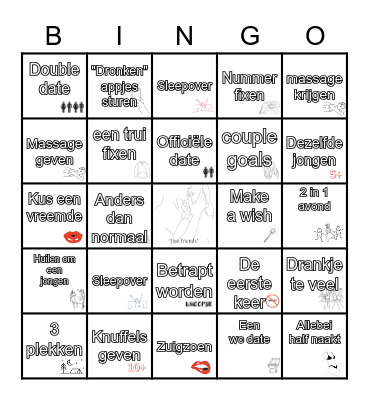 Friends With Benefits! Bingo Card