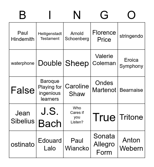 Temple Bingo! Bingo Card