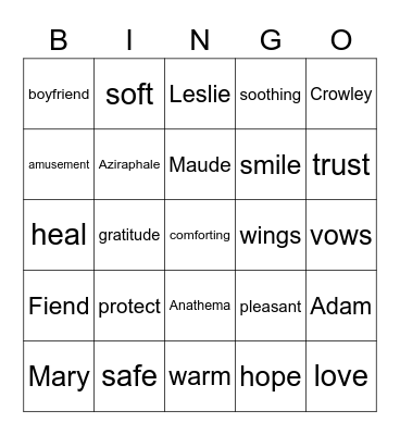 LOVE AND HOPE Bingo Card