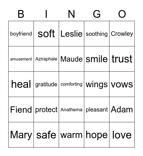 LOVE AND HOPE Bingo Card