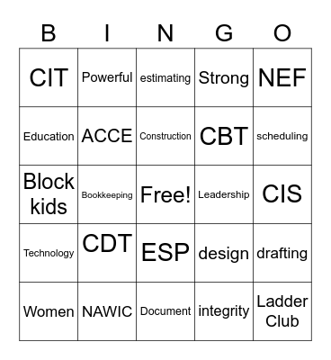 NEF BINGO Card