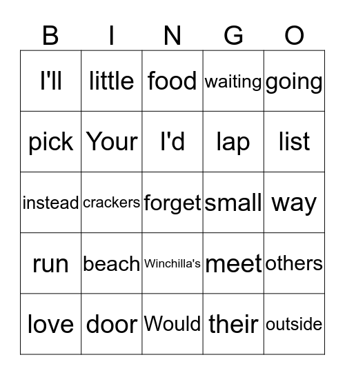 The Beach House (1) Bingo Card