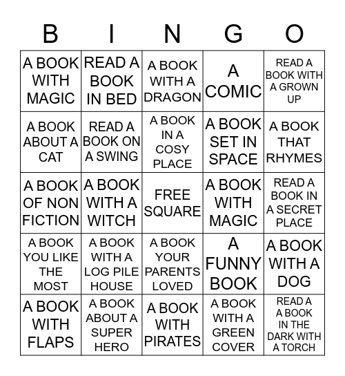 The Great Horwood School Big Reading Challenge Bingo! Bingo Card