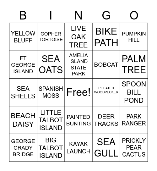 THE 7 PARKS OF TALBOT ISLANDS Bingo Card