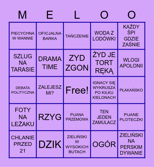 URODZINY Bingo Card