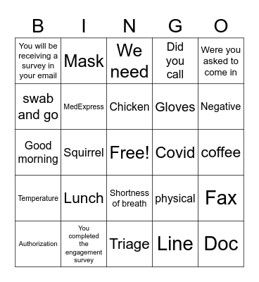 Shadyside Bingo Card