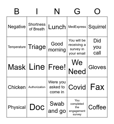 Shadyside Bingo Card