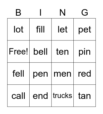 Sight Words Lesson 37 Bingo Card