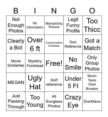 Mel's Bumble Bingo Card