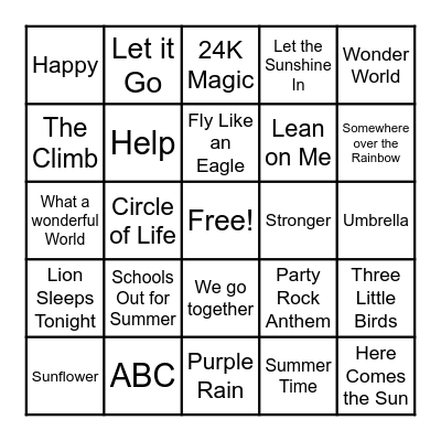 SPRING Bingo Card