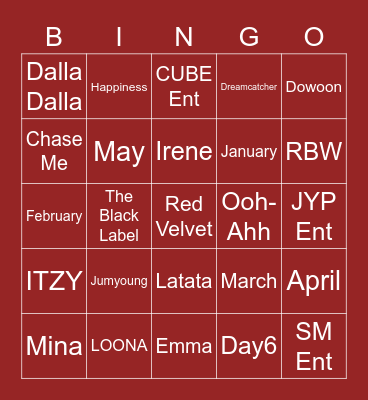 dcleedamii Bingo Card