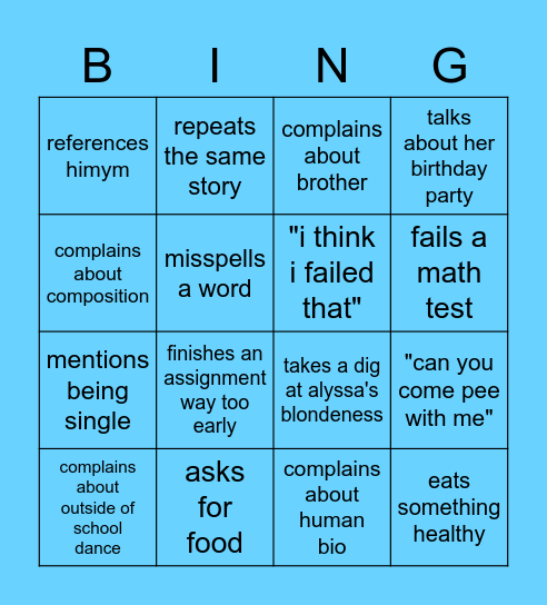 aura Bingo Card