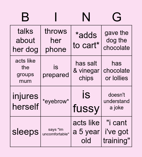 ariella Bingo Card