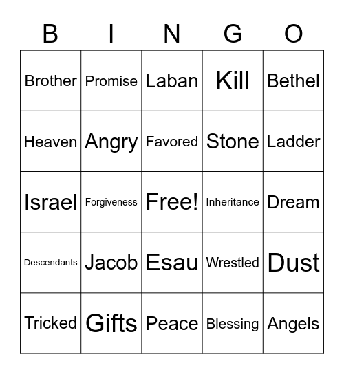 Bible Bingo Card