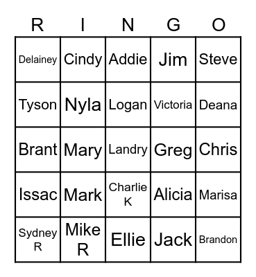 REUNION RINGO  Game 2 Bingo Card