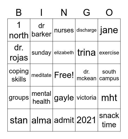 1north Bingo Card