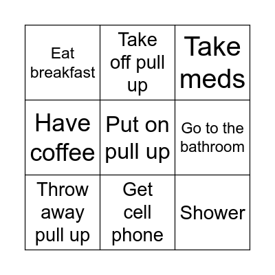 Morning Routine Bingo Card