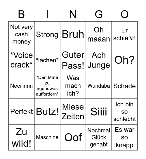 Advanced "Latif beim Rocket League spielen" Bingo Card