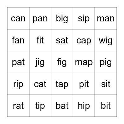 Letter Sounds Bingo Card